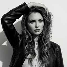 Anna 2 Skorts Leather - B&W Minimalist Wall [VAR:1] [Rotated 60° Right]